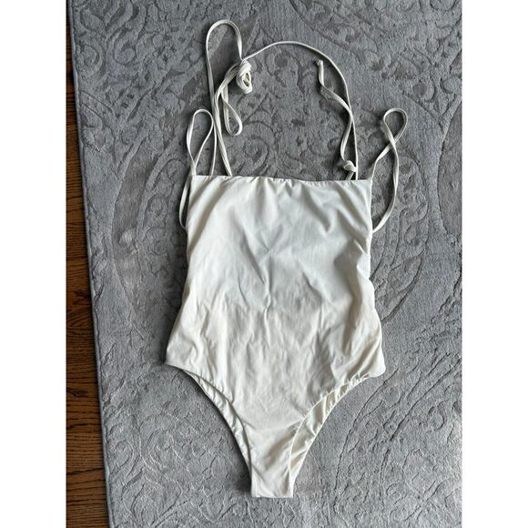 Anemos The K.M. Tie One Piece Swimsuit White Women’s Size Small - Picture 4 of 7